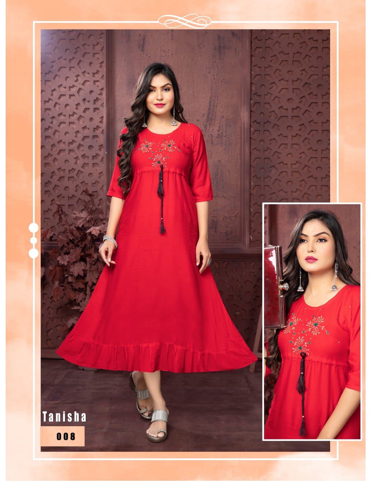 Tanisha 2 By Trendy Anarkali Style Designer Kurtis Catalog
